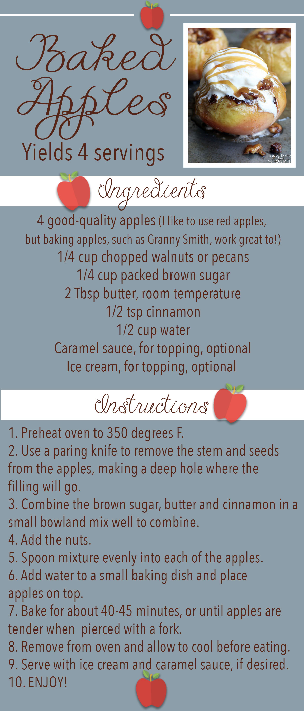Baked Apples Recipe Card